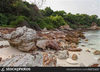 Rocks on a part of the beach of Koh Sak in Thailand