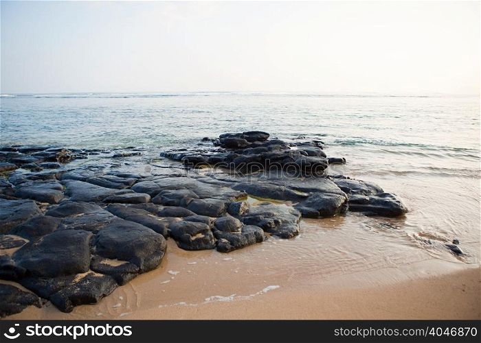 Rocks on hawaiian beach