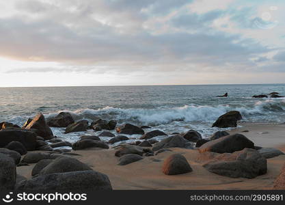 Rocks on the beach, Sayulita, Nayarit, Mexico