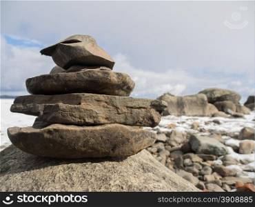 rocks on the shore of Lake