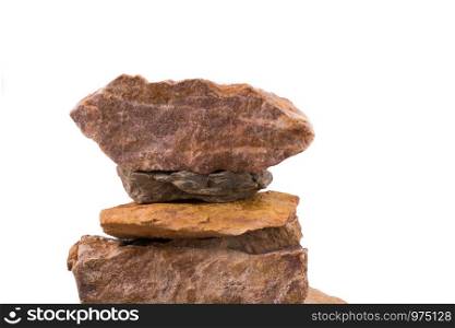Rocks overlapped on a white background