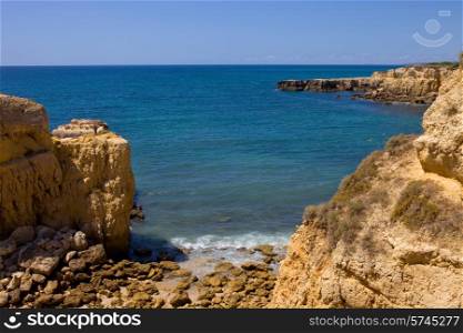 rocky coast of algarve, the south of portugal