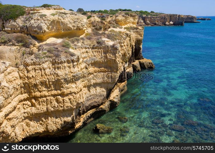 rocky coast of algarve, the south of portugal