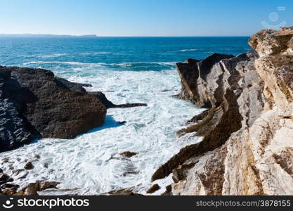 Rocky Coast of Atlantic Ocean in Portugal