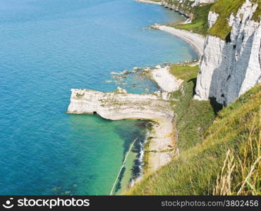 rocky coast of english channel on Eretrat cote d&rsquo;albatre, France