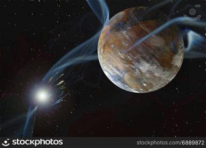 Rocky Dry Alien Planet Blown Atmosphere