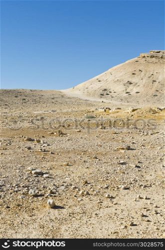 Rocky hills of the Negev Desert in Israel. Breathtaking landscape of the desert rock formations in the Southern Israel Desert.. Landscape of the desert in Israel