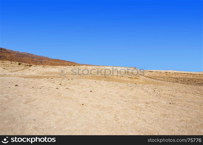 Rocky hills of the Negev Desert in Israel. Breathtaking landscape of the desert rock formations in the Southern Israel Desert.