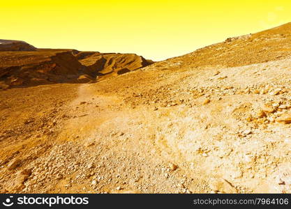 Rocky Hills of the Negev Desert in Israel at Sunrise