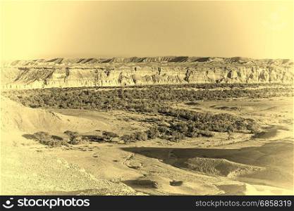 Rocky Hills of the Negev Desert in Israel, Stylized Photo