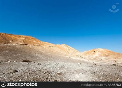 Rocky Hills of the Negev Desert in Israel, Toned Picture