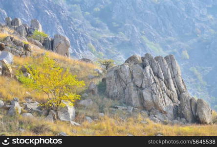 rocky mountain in dobrogea, romania