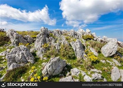 Rocky mountain in Kefalonia greece during summer season