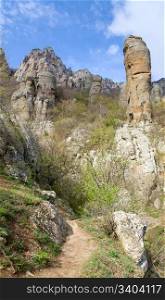 Rocky mountain view (Ghosts valley near Demerdzhi Mount, Crimea, Ukraine)