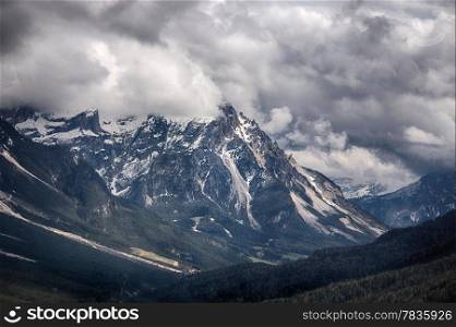 Rocky mountains above Cortina D&rsquo;Ampezzo. Italian Dolomites