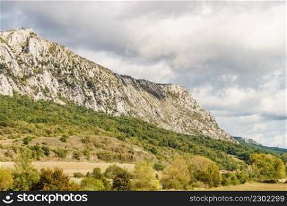 Rocky mountains landscape, Agurain, Basque Country, Spain. Mountains landscape in Spain