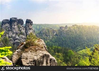 Rocky mountains valley landscape, Europe nature. Summer tourism and travels, famous european landmark, popular places. Rocky mountains valley landscape, Europe nature