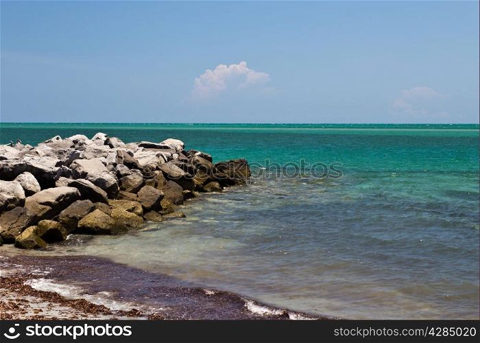 Rocky ocean shore in Florida