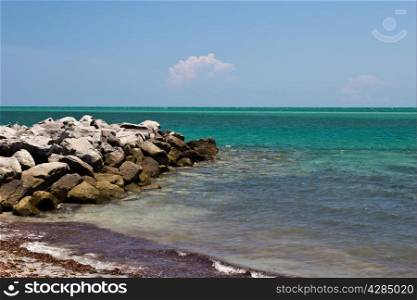 Rocky ocean shore in Florida