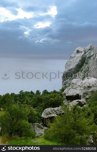 rocky sea landscape. Crimea Ukraine