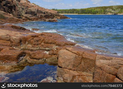 Rocky shore. View of the rugged Atlantic rocky shore.