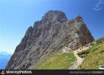 Roda di Vael mount and Vaiolon pass on Catinaccio group, Italian Dolomites