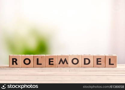 Rolemodel sign made with cubes on a table