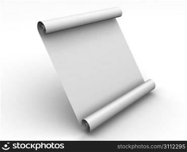 Roll of a paper. 3d