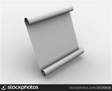 Roll of a paper. 3d