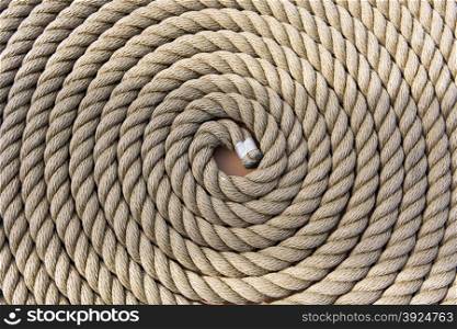 Roll of a ship rope background pattern. Roll of a rough strong ship rope background pattern