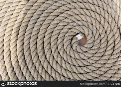 Roll of a ship rope background pattern. Roll of a rough strong ship rope background pattern