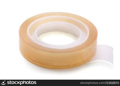 Roll of clear transparent sticky tape isolated on white