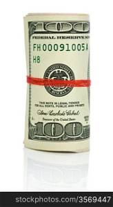 roll of dollars with red string