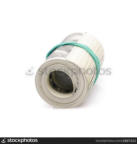 Roll of money isolated on white