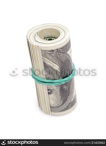 Roll of money isolated on white