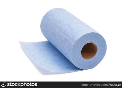 Roll of paper kitchen towels isolated on white