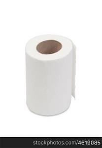 Roll of toilet paper isolated on white background