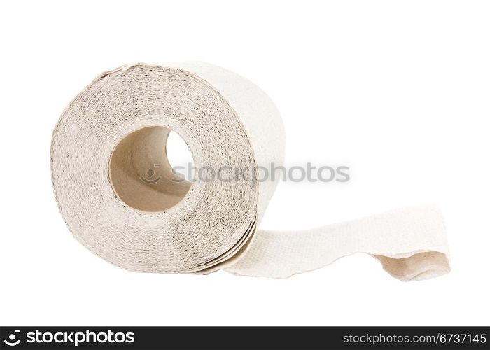 roll of toilet paper isolated on white background