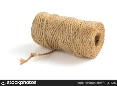 roll of twine cord and thread isolated on white background