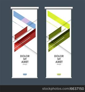 Roll up design template with abstract line.. Roll up design template with abstract line