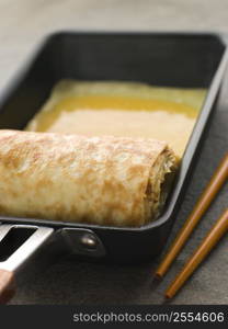 Rolled Dashi Omelette in a Square frying Pan