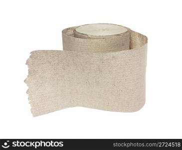 rolled toilet paper isolated on white background