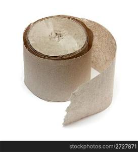 rolled toilet paper isolated on white background