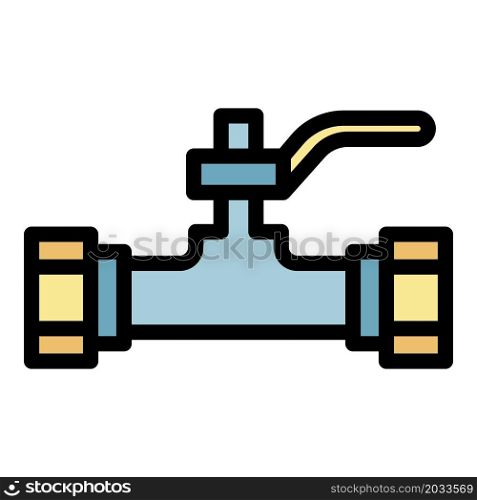 Roller pipe tap icon. Outline roller pipe tap vector icon color flat isolated. Roller pipe tap icon color outline vector