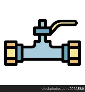 Roller pipe tap icon. Outline roller pipe tap vector icon color flat isolated. Roller pipe tap icon color outline vector