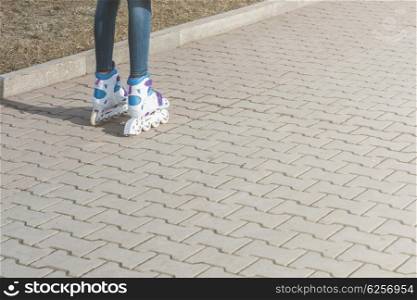 roller skate shoes. Close up of roller skate shoes