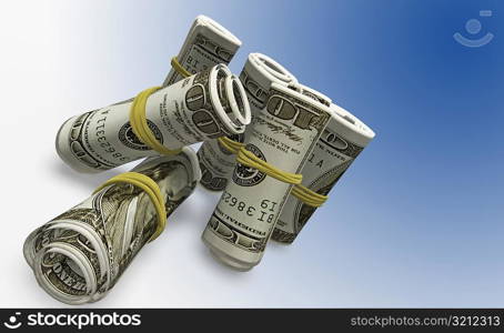 Rolls of American dollar bills