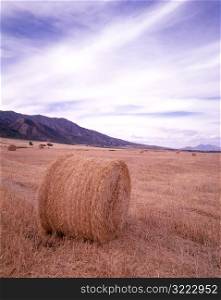 Rolls of Hay in Cache Valley Utah