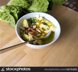 Romaine salad ingredients in a Bowl &#xA;