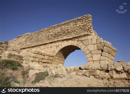 Roman aqueduct at caesarea israel
